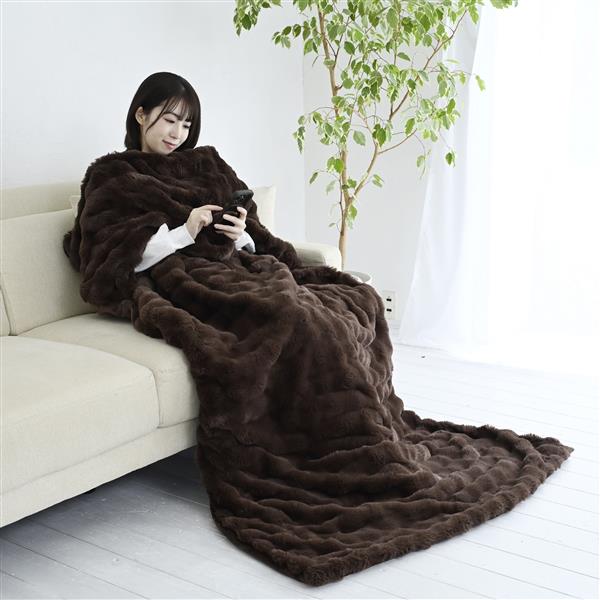 YAMAZEN ハンズフリー掛敷電気毛布180×110cm YPK-FUSM40-T | ノジマ