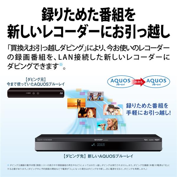 中古】 2TB シャープ 2TB できん 2チューナー AQUOS ブルーレイレコーダー 2B-C20EW1 どんどん自動録画 テキパキ