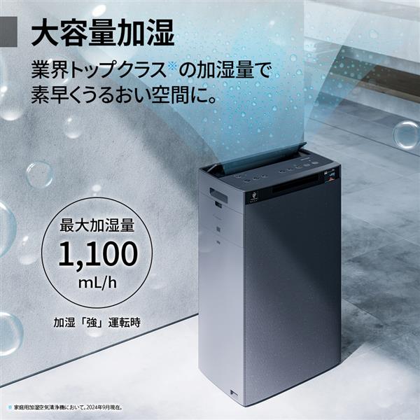 SHARP KI-TX100-H 加湿空気清浄機 空清46畳・加湿31畳 プラズマクラスターNEXT グレー系 | ノジマオンライン