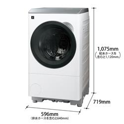 SHARP ドラム式洗濯機 [左開き/洗濯12kg/乾燥6kg/ホワイト系］ ☆大型