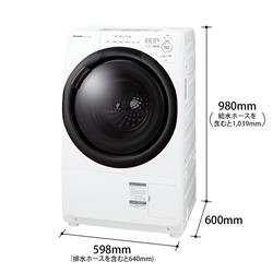 SHARP ドラム式洗濯機 [右開き/洗濯7kg/乾燥3.5kg/ホワイト系