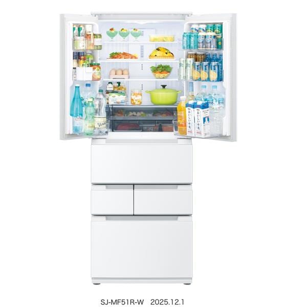 2024年製SHARP 冷蔵庫 505L シャープ 冷蔵庫 505L 観音開き 6ドア 幅68.5cm メタルドア 節電25