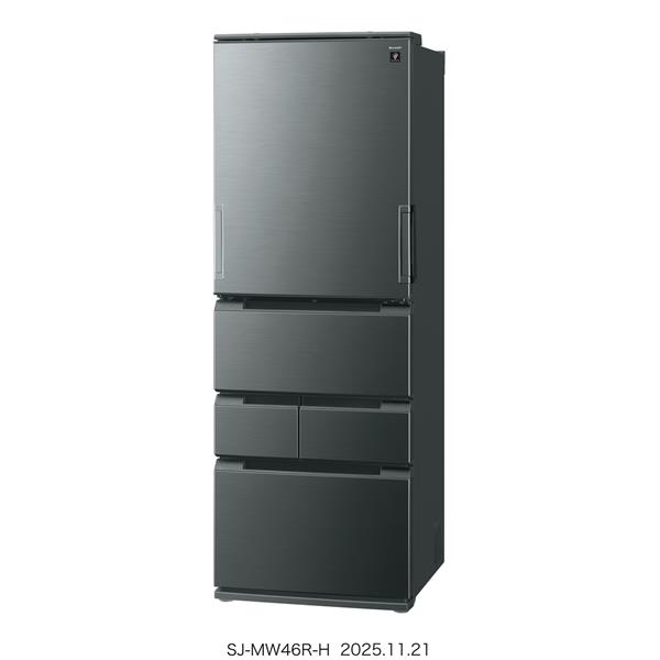 取付無料！2025年製高性能SHARPマットブラックおしゃれインテリア冷蔵庫 SHARP 冷蔵庫 FiT63シリーズ [5ドア/観音開き/457L/ダスクダークメタル