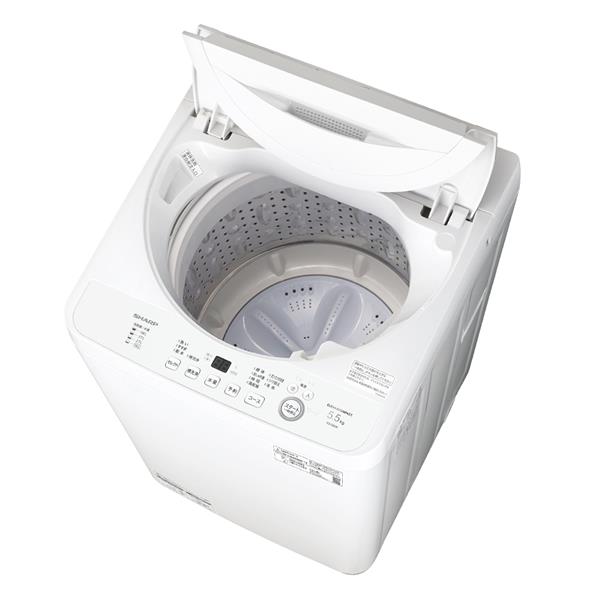 SHARP 全自動洗濯機 [高濃度洗浄 時短コース] 【洗濯5.5kg/ホワイト