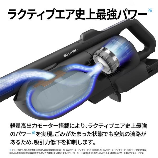 SHARP スティッククリーナー RACTIVE Air 紙パック式 EC-KR70A-B