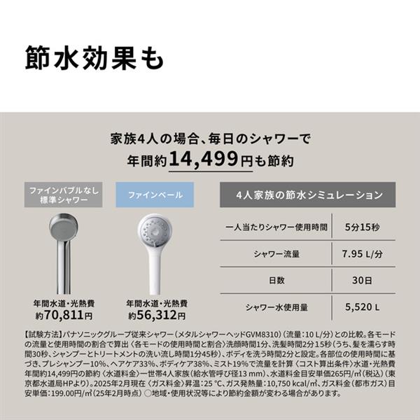 Panasonic ファインバブルシャワーヘッド ファインベール [シルバー