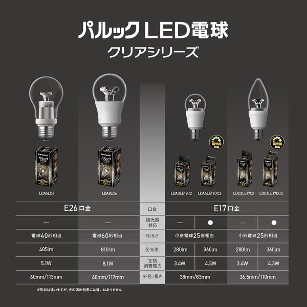 パナソニック パルックLED電球 クリアシリーズ (シャンデリア電球