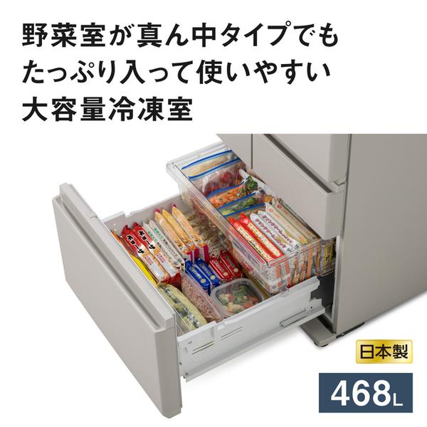 Panasonic 3ドア冷蔵庫　2021年製　ガラストップ Panasonic 冷蔵庫 [AIエコナビ][野菜室が真ん中タイプ]【5ドア/左開き