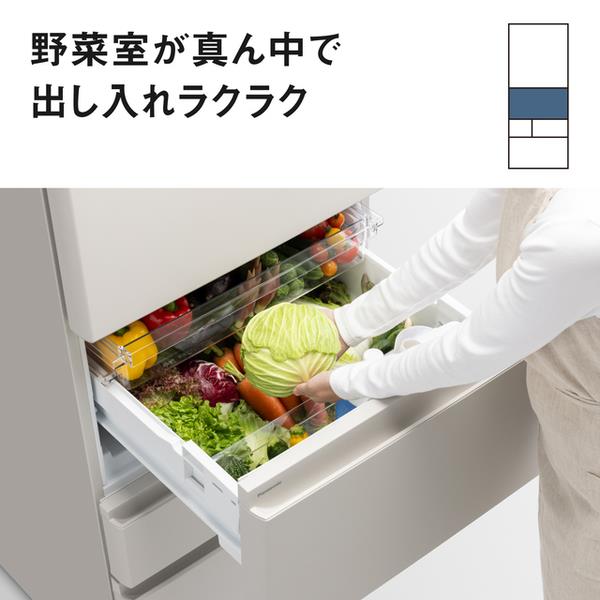 Panasonic 冷蔵庫 [AIエコナビ][野菜室が真ん中タイプ]【5ドア/左開き