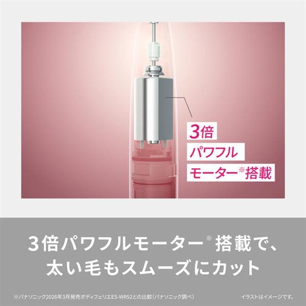 パナソニック　新品未使用品　23年
式　ルームエアコン　 Panasonic ボディシェーバー フェリエ 防水 乾電池式 グレー ES-WR62-H