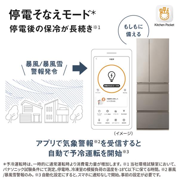 Panasonic 冷蔵庫 [全室ナノイーX][ハイグレードモデル]【6ドア
