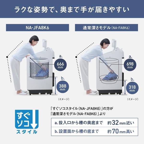Panasonic タテ型洗濯機 【8kg/ホワイト】 ☆大型配送対象商品 NA