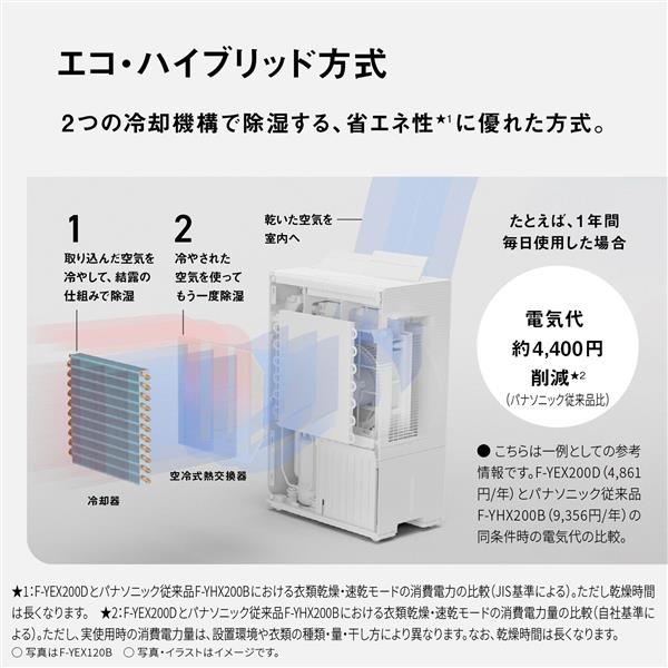 Panasonic 衣類乾燥除湿機【エコハイブリッド方式/～47畳/除湿量18.5L