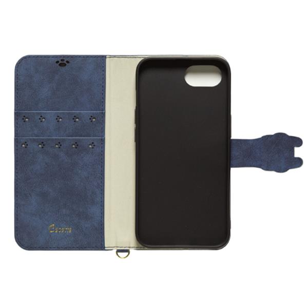 NATURAL design iPhone16e 手帳型ケース ネイビー IP24SP-COT06