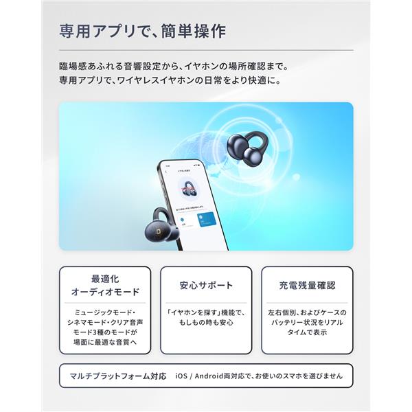 REGZA イヤーカフ型イヤホン/INDIGO インディゴ RB-A1S-ID | ノジマ