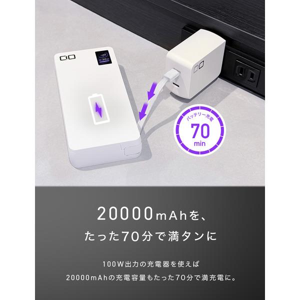 CIO SMARTCOBY Pro CABLE 100W2C1A 20000mAh ホワイト CIO-MB100W2C1A