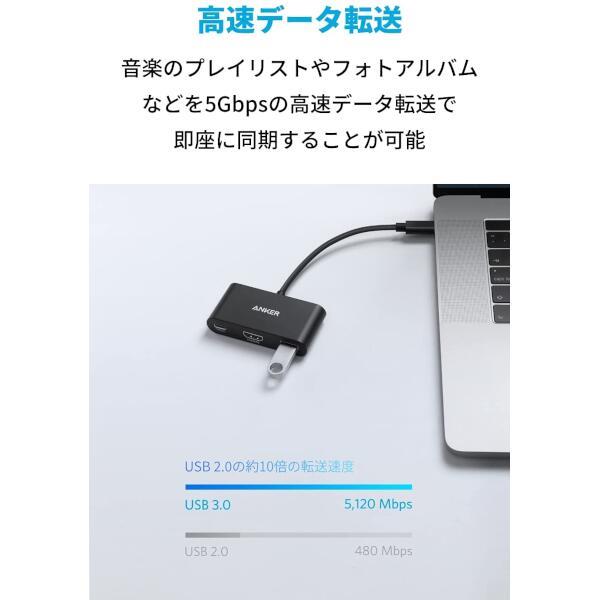 Anker USBハブ PowerExpand【3-in-1 USB-C/グレー】 A8339NA1 | ノジマ