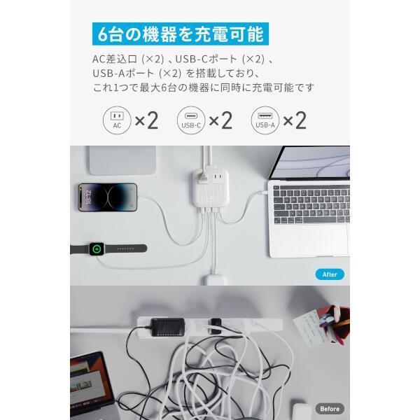 Anker 電源タップ Nano Charging Station【AC差込口2/USB-Cポート2/USB