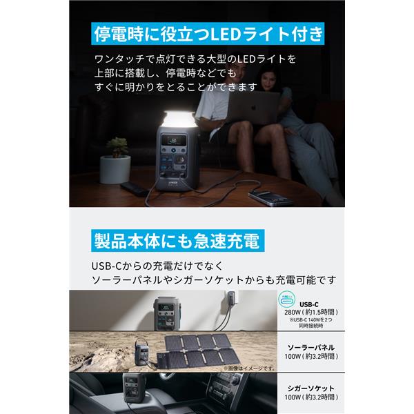 Anker A1726511 ポータブル電源 Solix C300 DC Portable Power