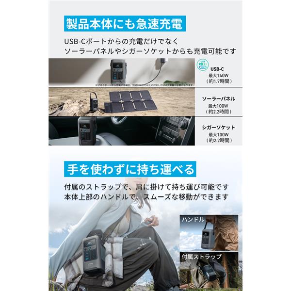 Anker Anker Solix C200 DC Portable Power Station ブラック A1727511 