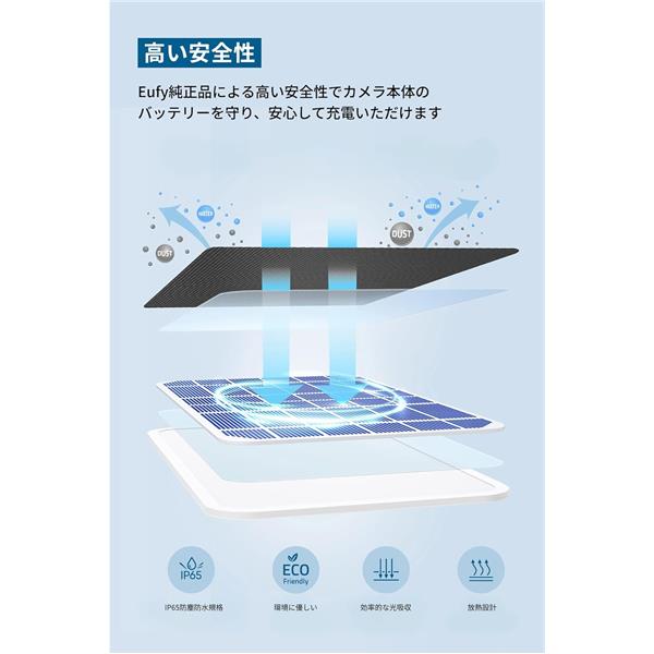 Anker Eufy Solar Panel [3W/ 屋外カメラ/給電ソーラーパネル /カメラ