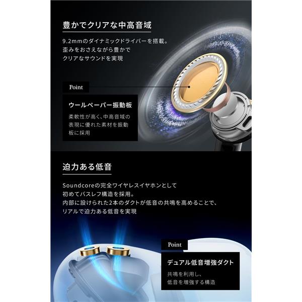 Anker ワイヤレスイヤホン Soundcore Liberty5[ディープブルー