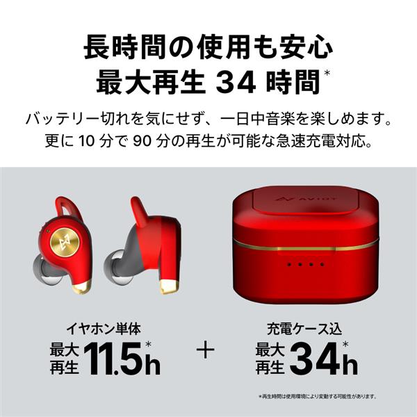AVIOT イヤホン【ワイヤレス(左右分離)/Bluetooth/マイク対応