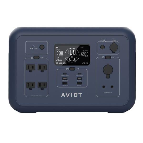新品未使用　AVIOT　ポータブル電源　1200w AVIOT ポータブル電源【1200W/純正弦波/リン酸鉄リチウムイオン/LED