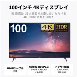 DMM.make PCモニター【100インチ/4K(3840×2160)/HDMI/USB