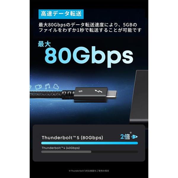 Anker Anker Prime USB-C & USB-C ケーブル Thunderbolt 5 [240W