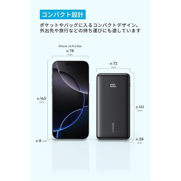 Anker モバイルバッテリー Zolo Power Bank 20000mAh 22.5W Built-In