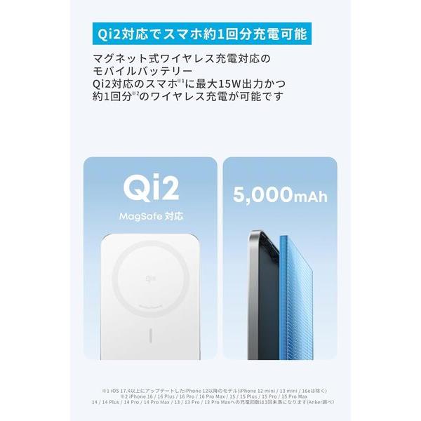 Anker モバイルバッテリー Nano Power Bank [5000mAh/ MagGo /Slim