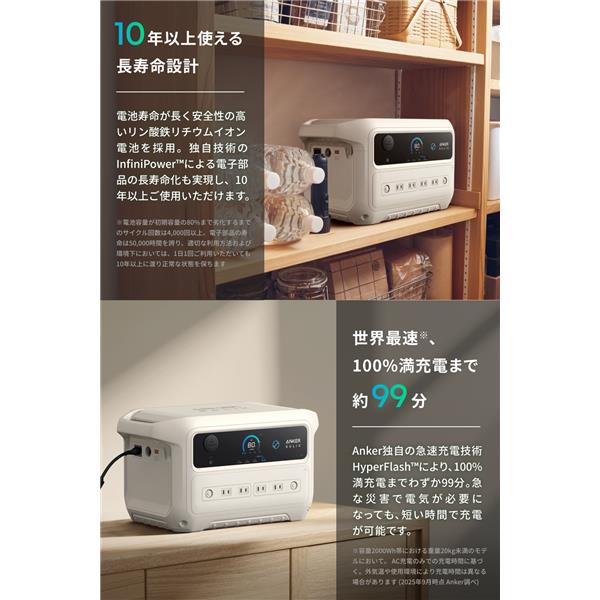 Anker ポータブル電源 Solix C2000 Gen 2 Portable Power Station[容量
