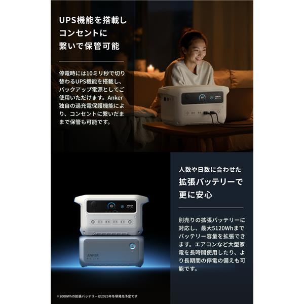 Anker ポータブル電源 Solix C2000 Gen 2 Portable Power Station[容量