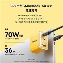 Anker Anker USB急速充電器 70W ピカチュウモデル [70W/3Ports/with