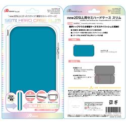 【2DS】 new2DSLL用 セミハードケース　スリム（ターコイズ×ホワイト）