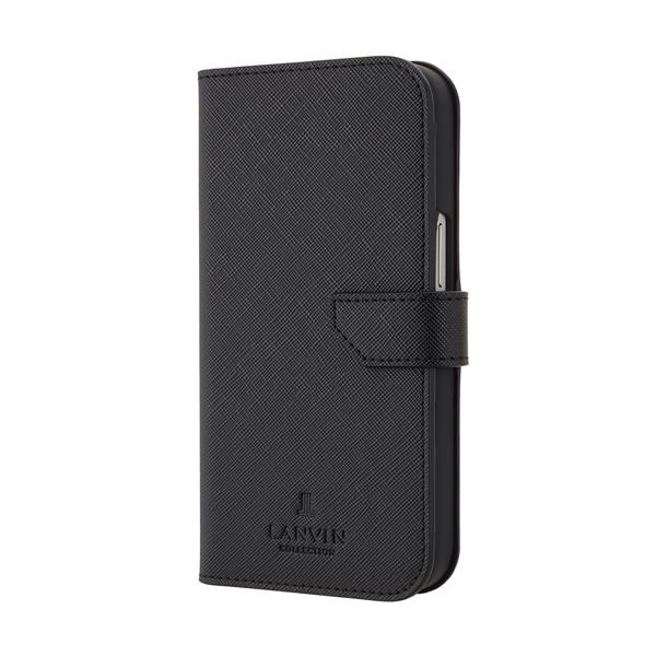 LANVIN COLLECTION LCDLBLKFLIP2361 iPhone15用ケース【手帳型/磁石付