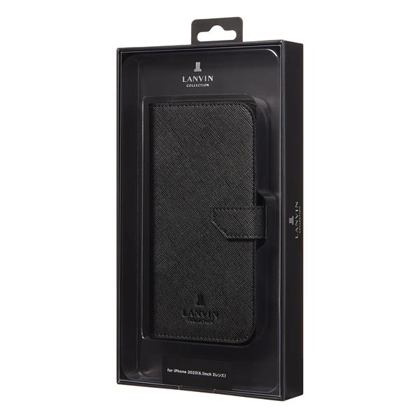 LANVIN COLLECTION LCDLBLKFLIP2361P iPhone15Pro用ケース【手帳