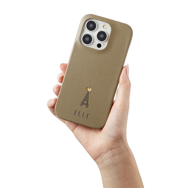 ELLE iPhone15Pro用ケース【ハードケース/ブラウン系】 ELGRIWPIP2361P