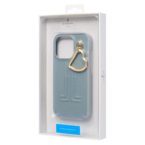 LANVIN en Bleu iPhone16Pro用ケース ハードケース チャーム付 ブルー