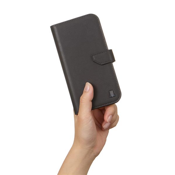 LANVIN COLLECTION iPhone16Pro用ケース 手帳型 グレー