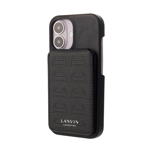 LANVIN COLLECTION iPhone16用ケース ハードケース カードウォレット付