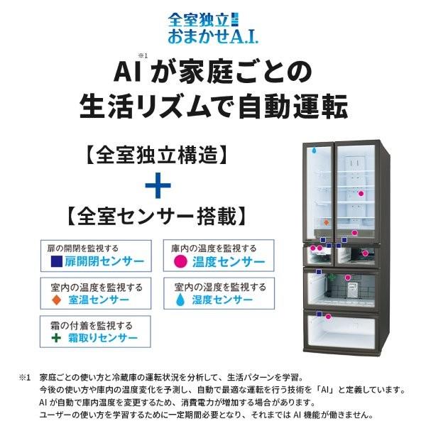 MITSUBISHI 冷蔵庫 6ドア 観音開き 602L グランドリネンホワイト