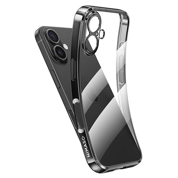 NIMASO ガラスフィルムセット iPhone 16 TPUソフトケース クリア