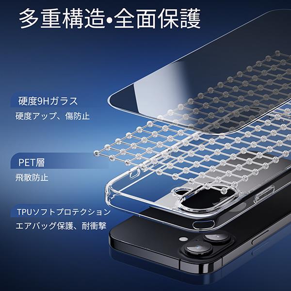NIMASO ガラスフィルムセット iPhone 16 TPUフレーム＋背面強化ガラス