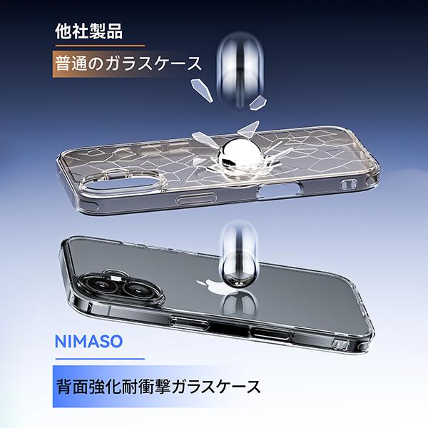 NIMASO ガラスフィルムセット iPhone 16 Pro Max TPUフレーム＋