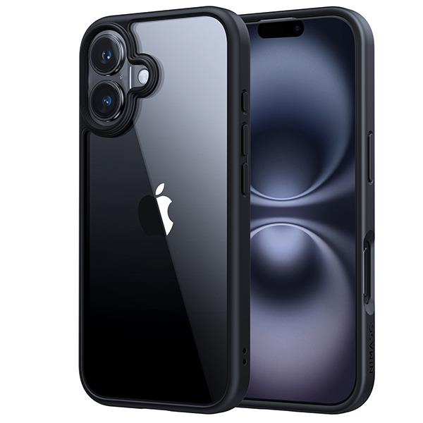 NIMASO ガラスフィルムセット iPhone 16 TPUフレーム＋PCケース ブルー