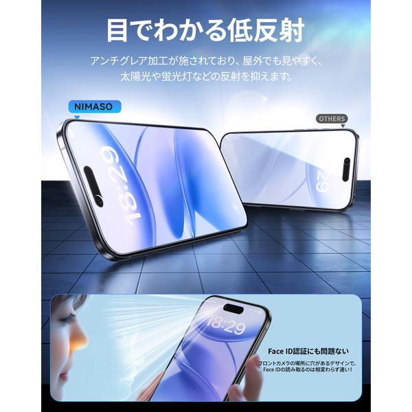 NIMASO iPhone Air ケースに干渉しない 反射防止、ブルーライトカット