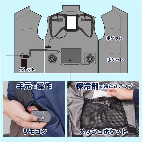 サンコー 冷蔵服 ベスト フリーサイズ シルバーグレー TKCV26SSLF