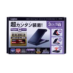 Logitec HDD SSDケース/2.5インチ/USB3.2 Gen2 Type-C/ブラック LGB